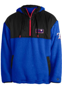 New Era Texas Rangers Mens Blue Sherpa Pullover Pullover Jackets