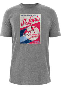 New Era St Louis Cardinals Grey Coop Poster Short Sleeve T Shirt