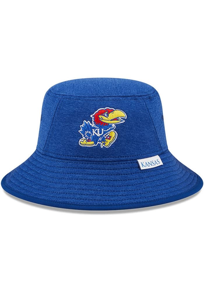 New Era Kansas Jayhawks BLUE Heather Bucket Hat - 590000249