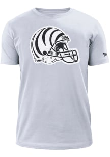 New Era Cincinnati Bengals White White Tiger Helmet Short Sleeve T Shirt
