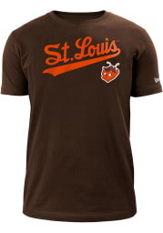 New Era St Louis Browns Brown WORDMARK ELF LOGO Short Sleeve T Shirt