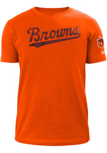 New Era St Louis Browns Orange WORDMARK Short Sleeve T Shirt