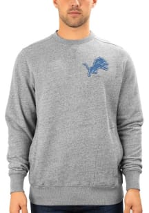 New Era Detroit Lions Mens Grey Logo Long Sleeve Crew Sweatshirt