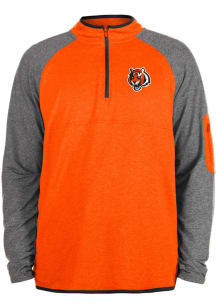 New Era Cincinnati Bengals Mens Orange ACTIVE Long Sleeve 1/4 Zip Pullover