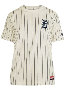 New Era Detroit Tigers Ivory Throwback Pinstripe Short Sleeve Fashion T Shirt