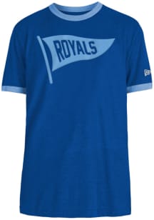 New Era Kansas City Royals Blue Throwback Pennant Ringer Short Sleeve Fashion T Shirt