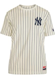 New Era New York Yankees Ivory Throwback Pinstripe Short Sleeve Fashion T Shirt