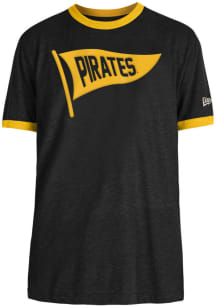 New Era Pittsburgh Pirates Black Throwback Pennant Ringer Short Sleeve Fashion T Shirt