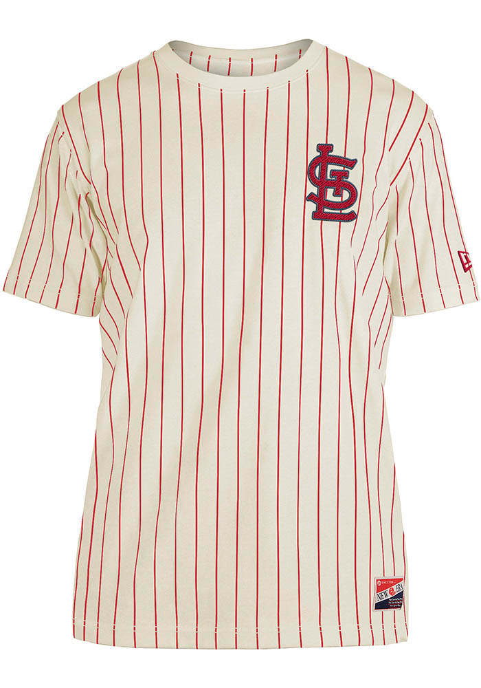 New Era St Louis Cardinals Grey Throwback Pinstripe Short Sleeve