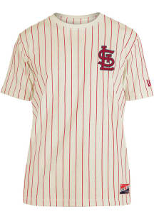 New Era St Louis Cardinals Ivory Throwback Pinstripe Short Sleeve Fashion T Shirt
