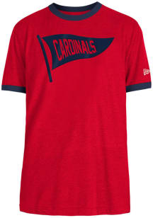 New Era St Louis Cardinals Red Throwback Pennant Ringer Short Sleeve Fashion T Shirt
