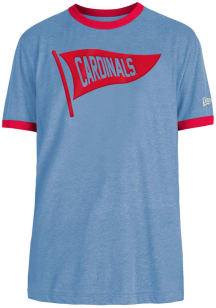 New Era St Louis Cardinals Light Blue Throwback Pennant Ringer Short Sleeve Fashion T Shirt