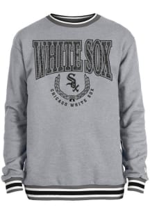 New Era Chicago White Sox Mens Grey Throwback Cuff Stripe Long Sleeve Fashion Sweatshirt