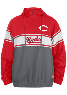 New Era Cincinnati Reds Mens Red Throwback Ripstop Pullover Jackets