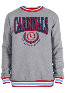 New Era St Louis Cardinals Mens Grey Throwback Cuff Stripe Long Sleeve Fashion Sweatshirt