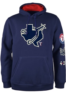 New Era Texas Rangers Mens Navy Blue City Connect Wordmark Long Sleeve Hoodie