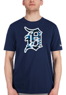 New Era Detroit Tigers Navy Blue Mono Camo Short Sleeve Fashion T Shirt