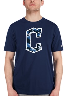 New Era Cleveland Guardians Navy Blue Mono Camo Short Sleeve Fashion T Shirt