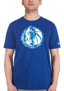 New Era Dallas Mavericks Blue Mono Camo Short Sleeve Fashion T Shirt