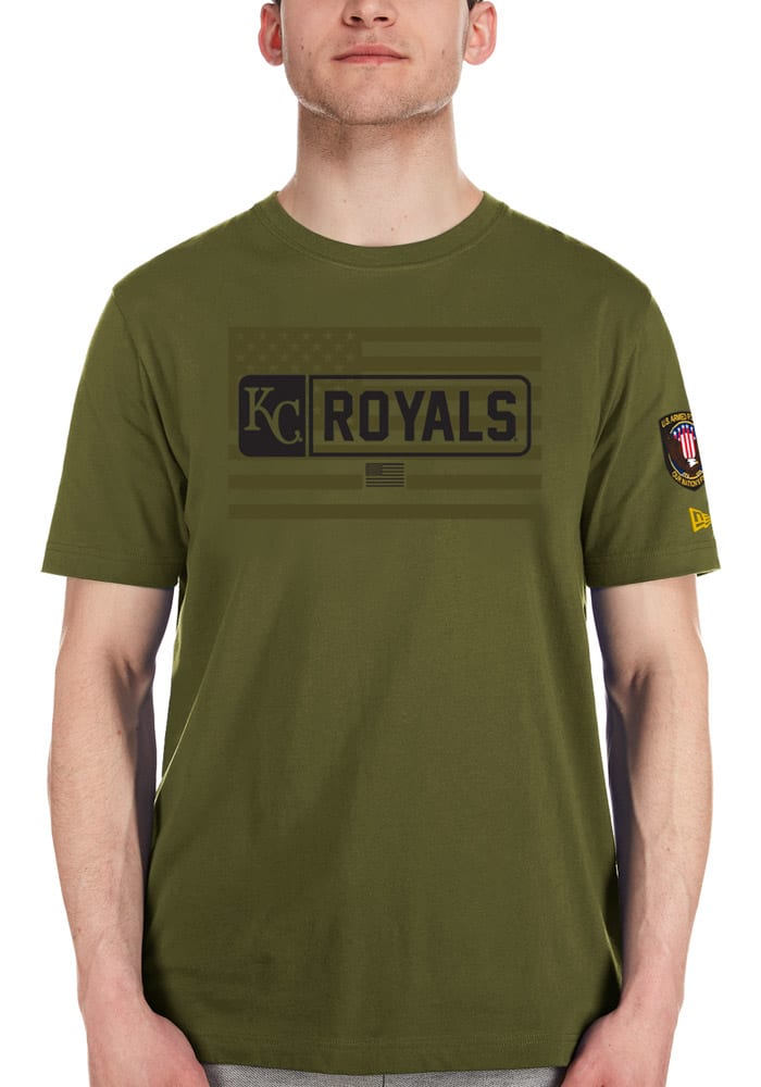 New Era Kansas City Royals Olive Armed Forces Day Short Sleeve T Shirt, Olive, 100% Cotton, Size S, Rally House