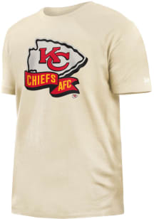 New Era Kansas City Chiefs Tan Throwback Logo Short Sleeve T Shirt