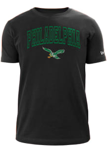 New Era Philadelphia Eagles Black ARCH NAME MASCOT Short Sleeve T Shirt