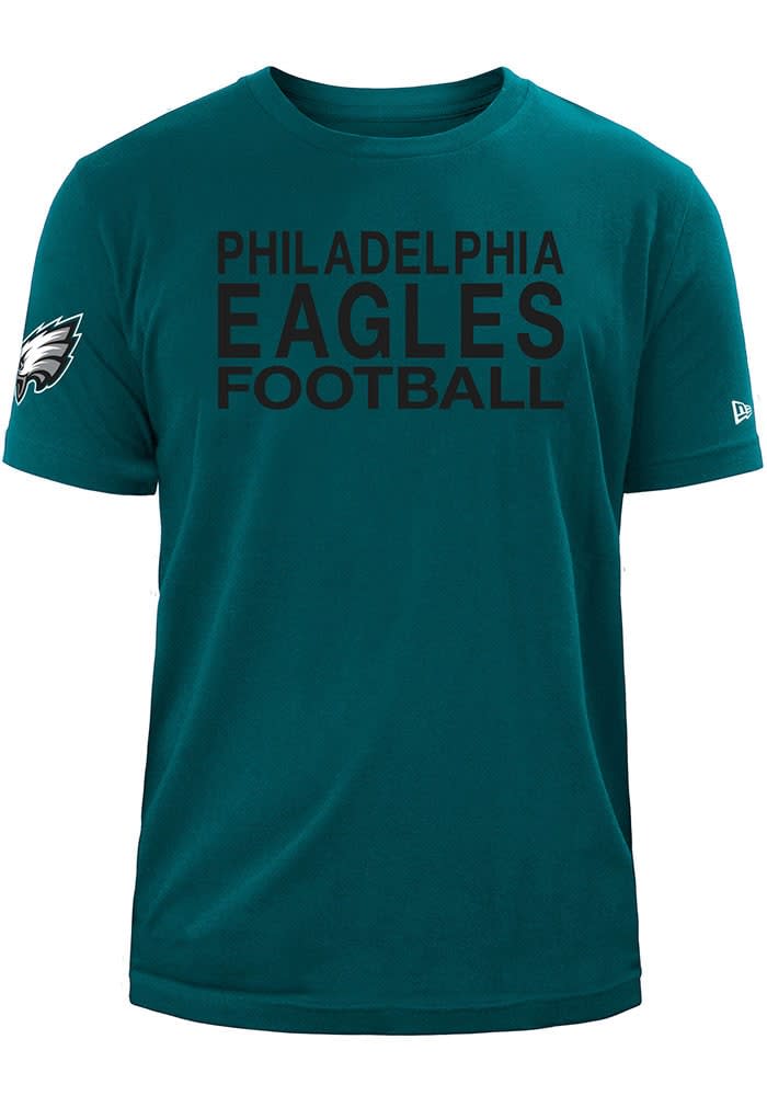 New Era Philadelphia Eagles Midnight Green Block Short Sleeve T Shirt, Midnight Green, 100% Cotton, Size L, Rally House