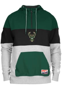 New Era Milwaukee Bucks Mens Grey Throwback Fashion Hood