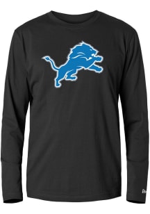 New Era Detroit Lions Black Primary Logo Long Sleeve T Shirt