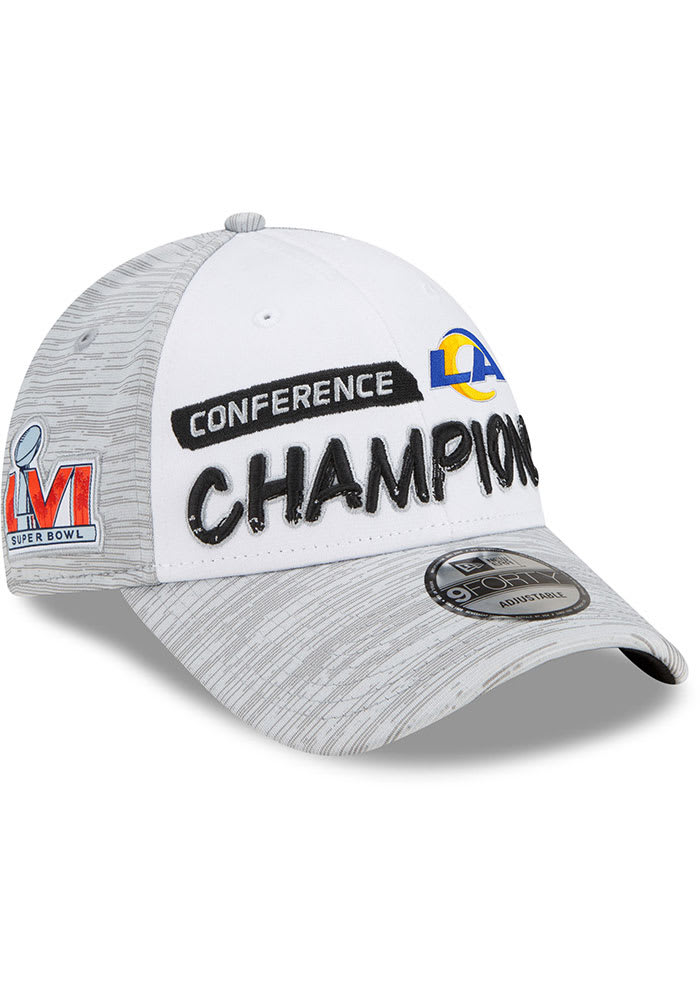 New Era Los Angeles Rams 2021 Conference Champ LR 9FORTY Adjustable Hat - Grey