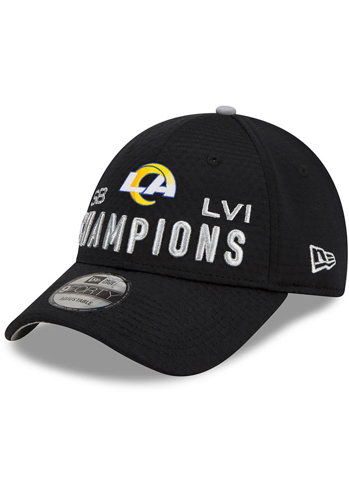 New Era Los Angeles Rams 2022 Super Bowl LVI Champs LR 9FORTY Adjustable Hat - Black