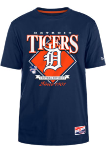 New Era Detroit Tigers Navy Blue THROWBACK Short Sleeve T Shirt