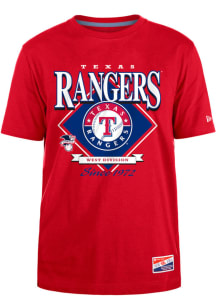 New Era Texas Rangers Red THROWBACK Short Sleeve T Shirt