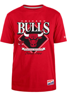 New Era Chicago Bulls Red THROWBACK Short Sleeve T Shirt
