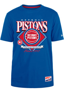 New Era Detroit Pistons Blue THROWBACK Short Sleeve T Shirt