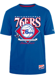New Era Philadelphia 76ers Blue THROWBACK Short Sleeve T Shirt