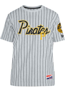 New Era Pittsburgh Pirates Grey THROWBACK Short Sleeve Fashion T Shirt