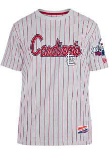 New Era St Louis Cardinals Grey THROWBACK Short Sleeve Fashion T Shirt