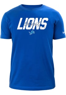 New Era Detroit Lions Blue Team Name Short Sleeve T Shirt