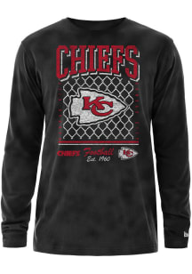 New Era Kansas City Chiefs Black Old School Long Sleeve T Shirt