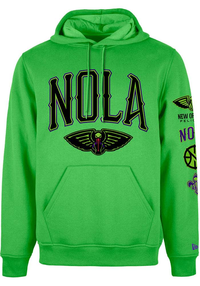 New Era New Orleans Pelicans Mens City Edition Hoodie GREEN