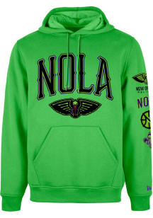 New Era New Orleans Pelicans Mens Green City Edition Long Sleeve Hoodie