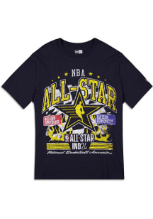 New Era Indiana Pacers Navy Blue NBA All Star Short Sleeve Fashion T Shirt