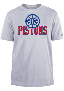 New Era Detroit Pistons Grey Tip Off Short Sleeve T Shirt