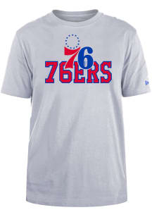 New Era Philadelphia 76ers Grey Tip Off Short Sleeve T Shirt