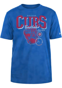 New Era Chicago Cubs Blue Old School Sport Short Sleeve T Shirt