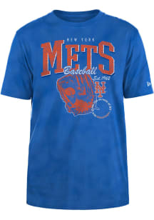 New Era New York Mets Blue Old School Sport Short Sleeve T Shirt
