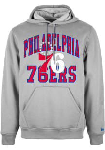 New Era Philadelphia 76ers Mens Grey Tip Off Long Sleeve Hoodie