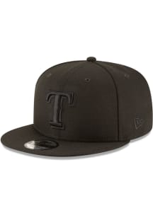 New Era Texas Rangers Black Tonal Basic 9FIFTY Mens Snapback Hat