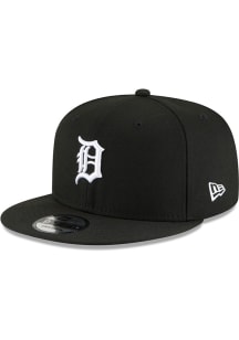 New Era Detroit Tigers Black White Logo 9FIFTY Mens Snapback Hat